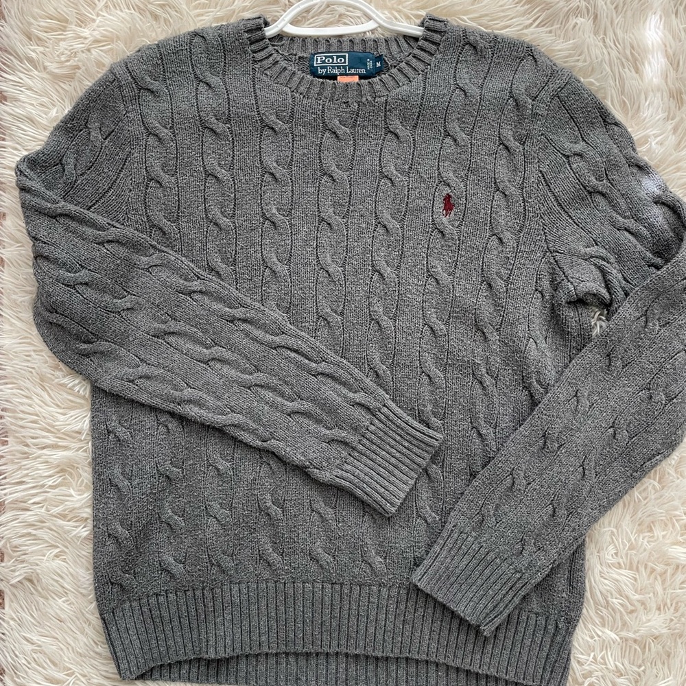 Men’s grey Polo Ralph sweater Med